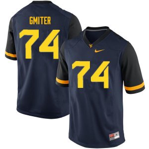 Men's West Virginia Mountaineers NCAA #74 James Gmiter Navy Authentic Nike Stitched College Football Jersey IP15F83FX